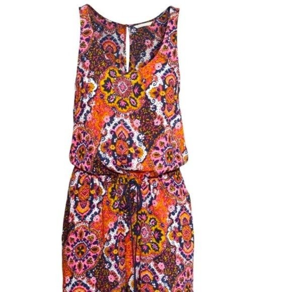 H&M Abstract Floral Mix Print Boho Jumpsuit Size 6 - Picture 2 of 10